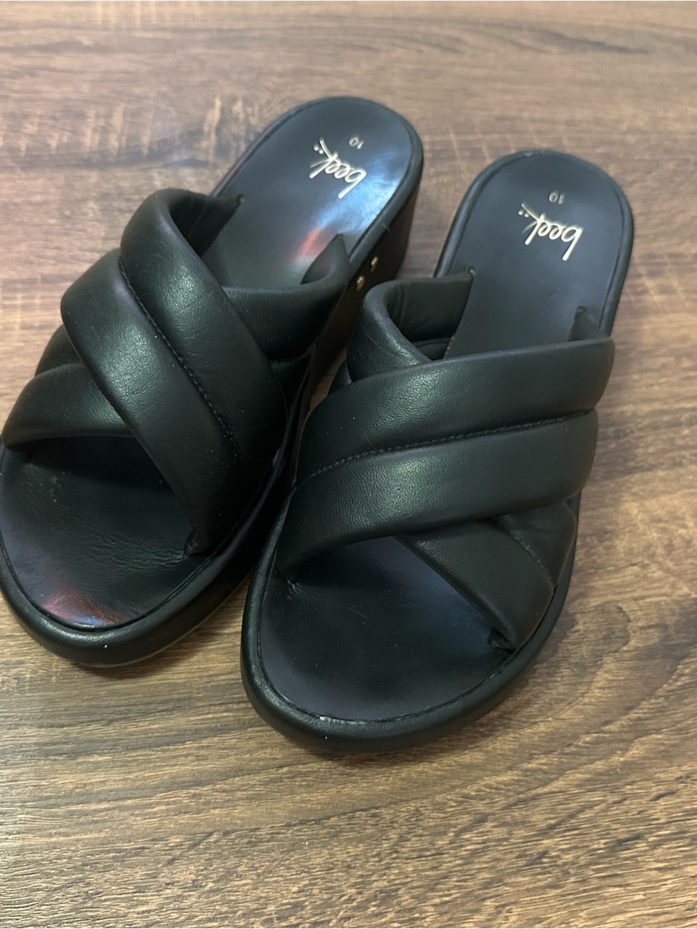 Beek Merlin platform slide leather sandals 10